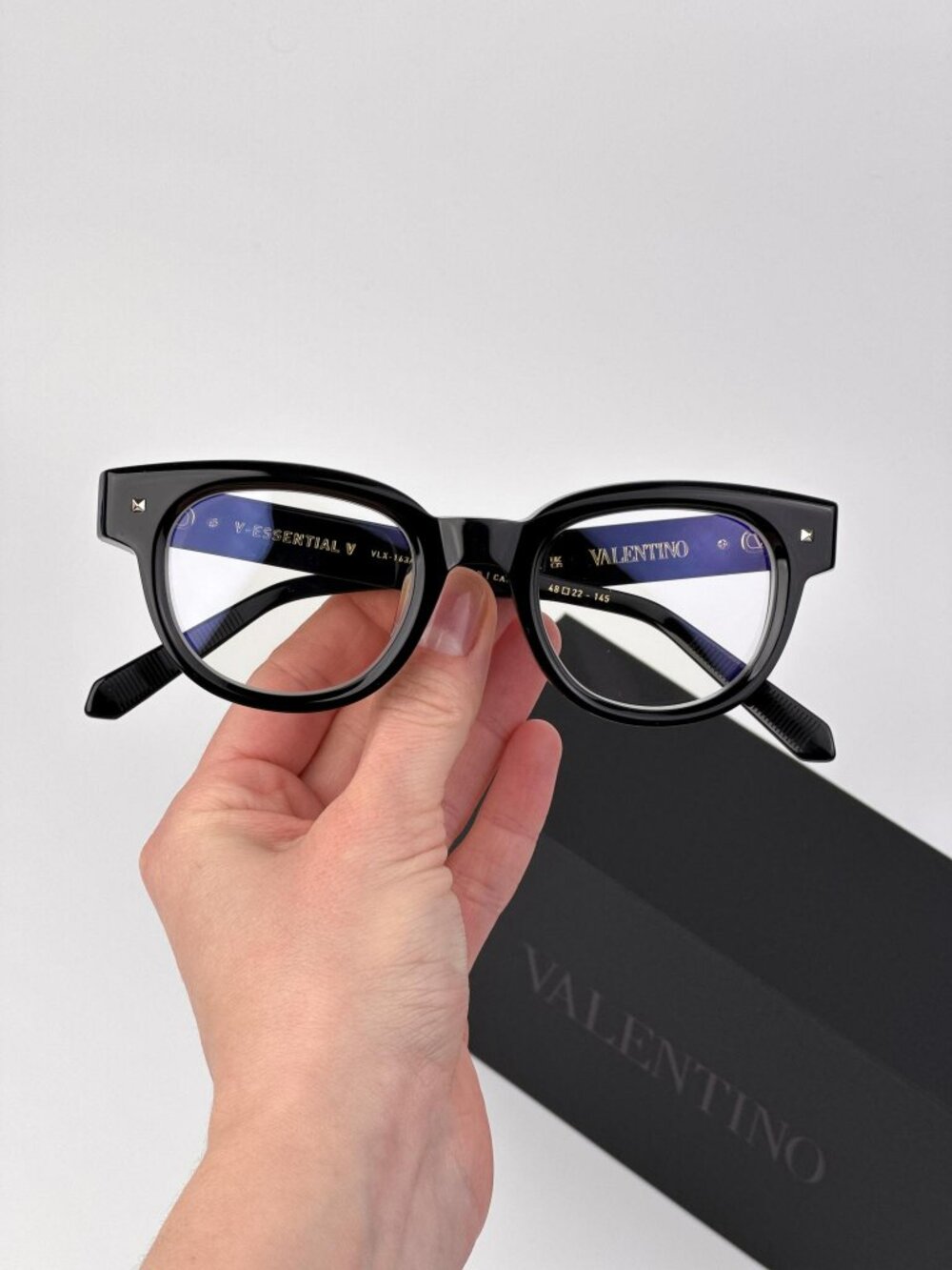 Valentino V-ESSENTIAL-V VLX-163 A Square Eyeglasses – Shiny Black (Unisex)